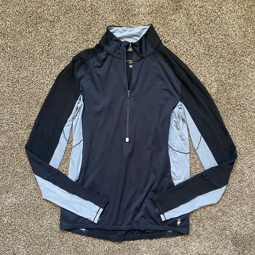 Men’s Smartwool PhD Half Zip Black/Grey Medium